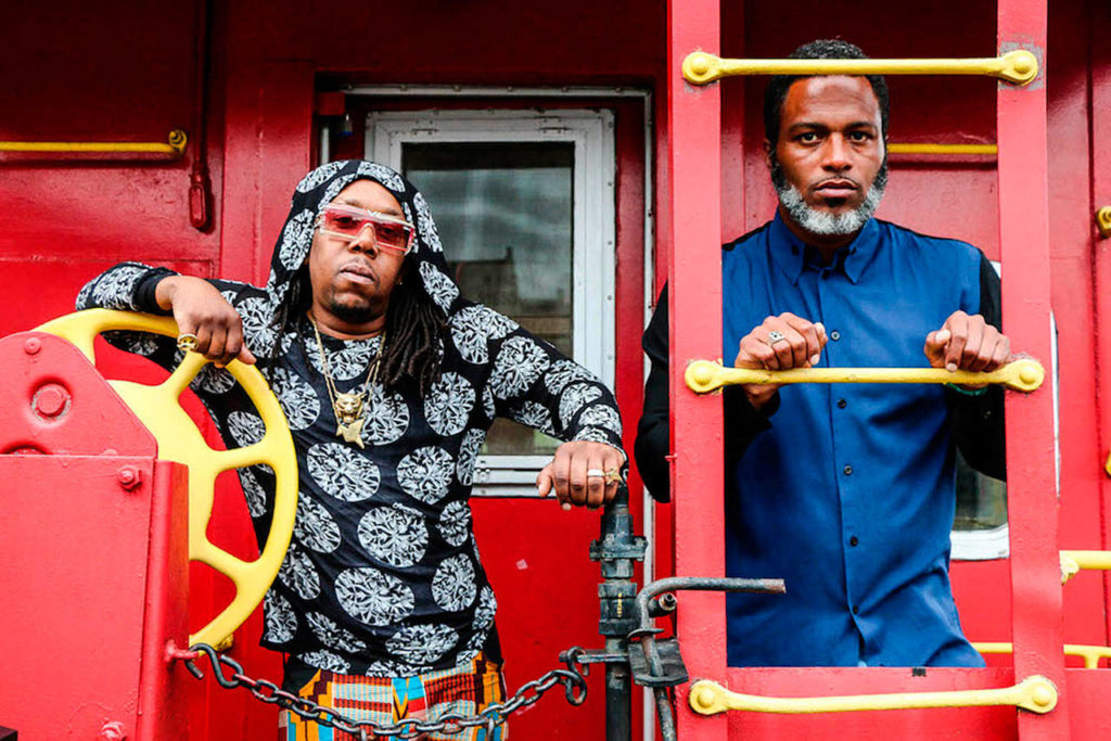 Courtesy Everett Music Initiative
Shabazz Palaces is the Seattle-based hip-hop duo Ishmael Butler, aka Palaceer Lazaro, and Tendai “Baba” Maraire.
