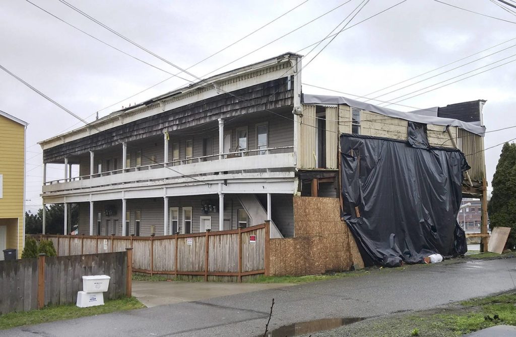 The Broadway Station Apartments need a new roof and other work before the eight units are deemed habitable, according to city records. (Rikki King / The Herald)
