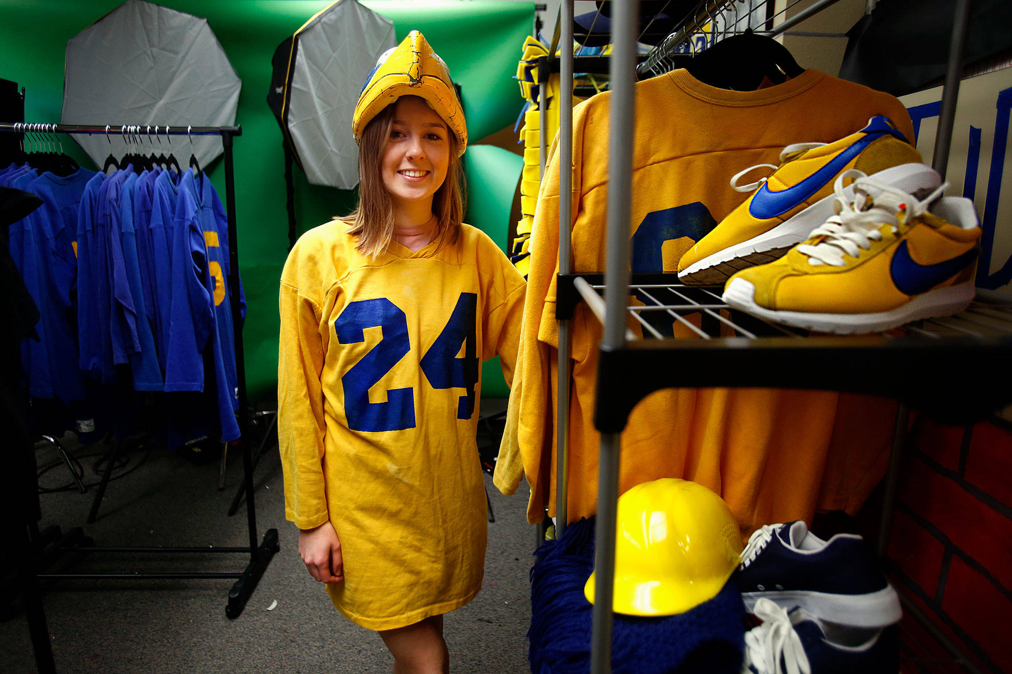 Everett High senior Danielle Scanes is starting a thrift shop at school called The Vintage Seagull. The aim is to sell donated, recycled blue and gold spirit gear—nothing priced over $5—to give all kids a chance to show their school colors. (Dan Bates / The Herald)