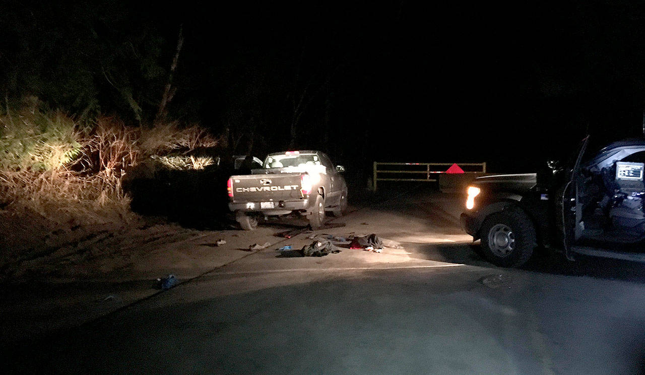 The scene of an officer-involved shooting along the Mountain Loop Highway late Monday. (SMART)