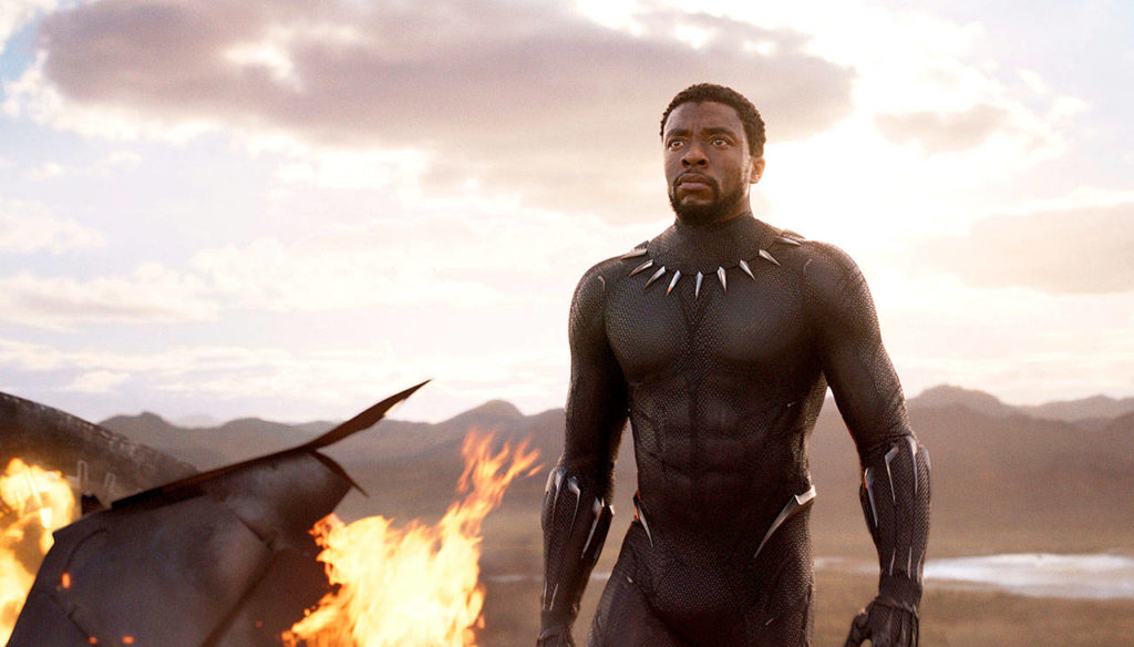 Chadwick Boseman stars in “Black Panther,” which hit theaters on Feb. 16. (Marvel Studios/Disney)
