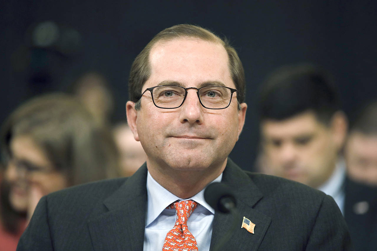 Health and Human Services Secretary Alex Azar attends a House Ways and Means Committee hearing on the FY19 budget on Capitol Hill in Washington. (AP Photo/Jacquelyn Martin)