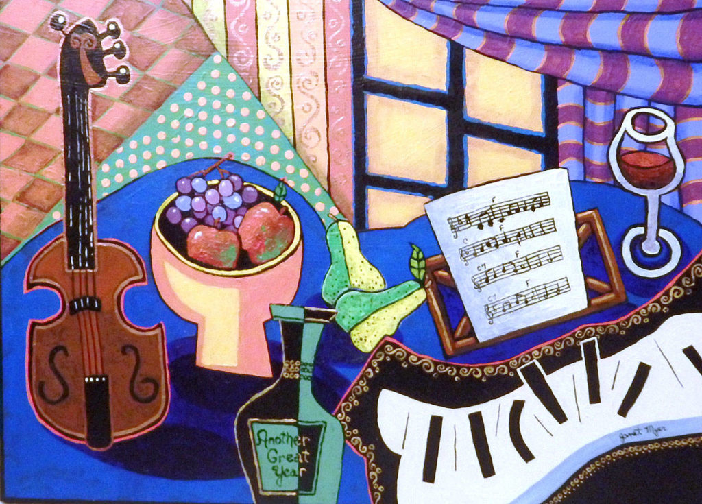 Myer has been painting since she was 12 years old. She started with oils and expanded from there.
