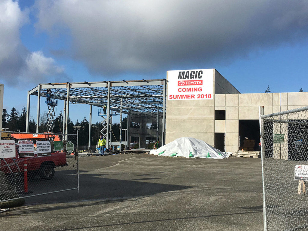 Magic Toyota is expanding its dealership in Edmonds and is expected to open the new store this summer. (Jim Davis / HBJ)
