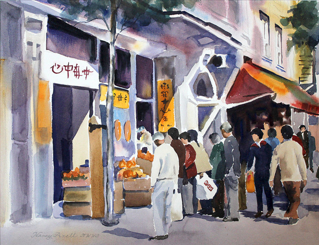 “Morning Market,” by Nancy Axell.
