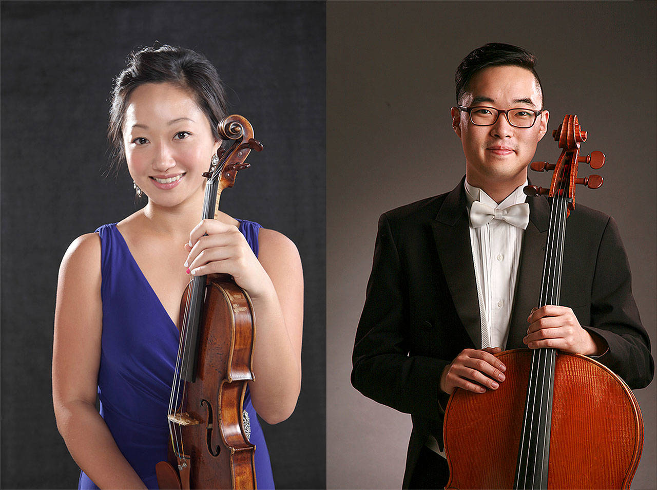 Violinist Mai Lin and cellist Eric Han are the featured soloists at the Cascade Symphony Orchestra’s March 12 concert. (Photo courtesy of Cascade Symphony)
