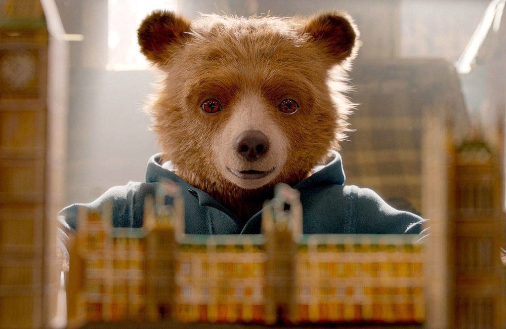 Paddington, voiced by Ben Whishaw, wants to buy his Aunt Lucy a birthday present in “Paddington 2.” (Warner Bros. Pictures)
