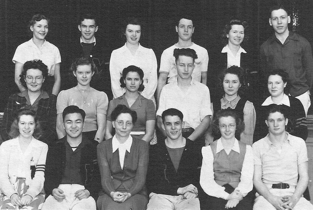 Tom Haji at Monroe High School. He is in the front row, center left. (Courtesy photo)
