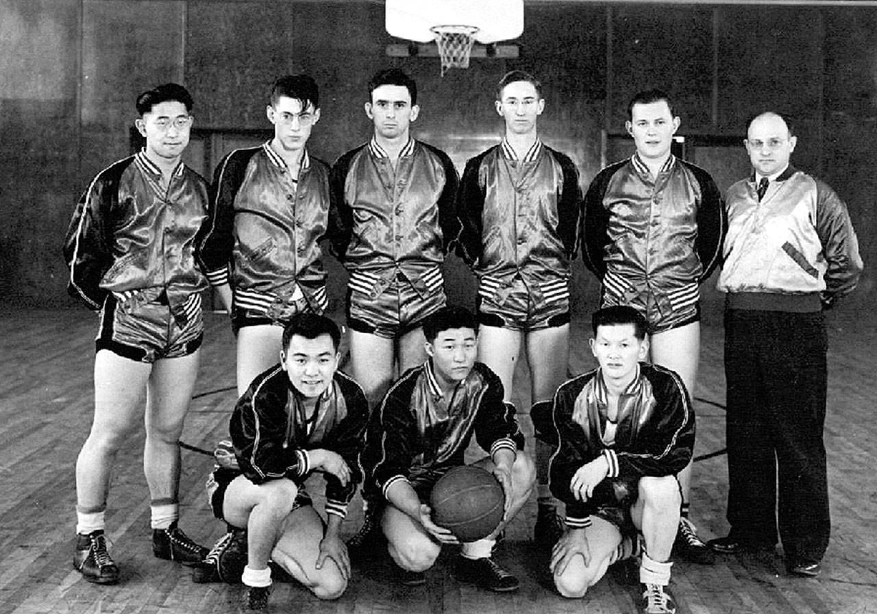 Tom Haji at Whitworth College in Spokane. He is in the front row, second from left. (Courtesy photo)