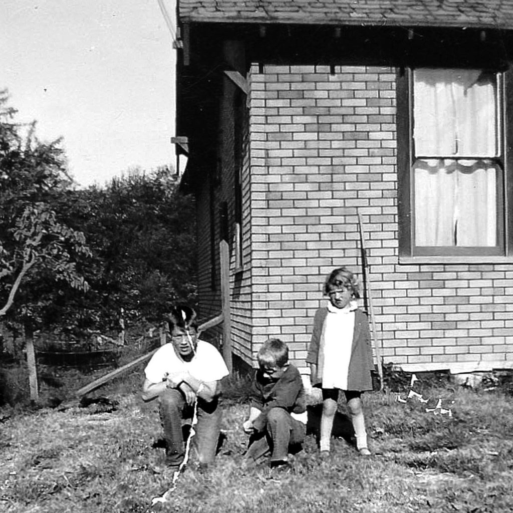 Denny, Doug and Pat Short outside their home in the community of Emander, now just south of Mariner High School near I-5 and 128th Street (Family photo)
