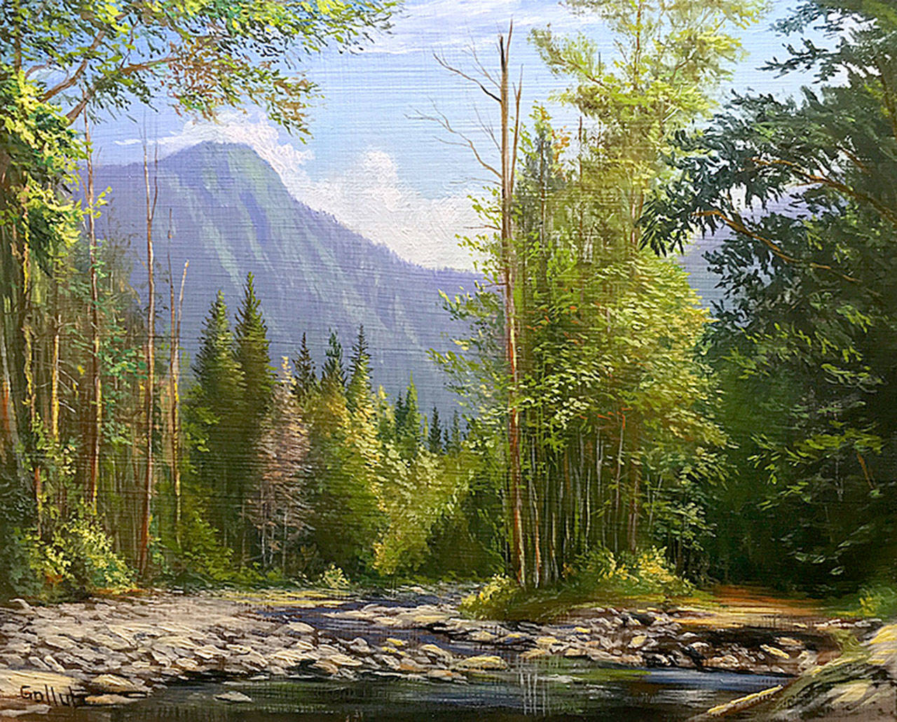 “Index Creek Bed Study” by Frankie Gollub, one of the 174 pieces on display at the Small Works Show at Gallery North in Edmonds. (Gallery North)