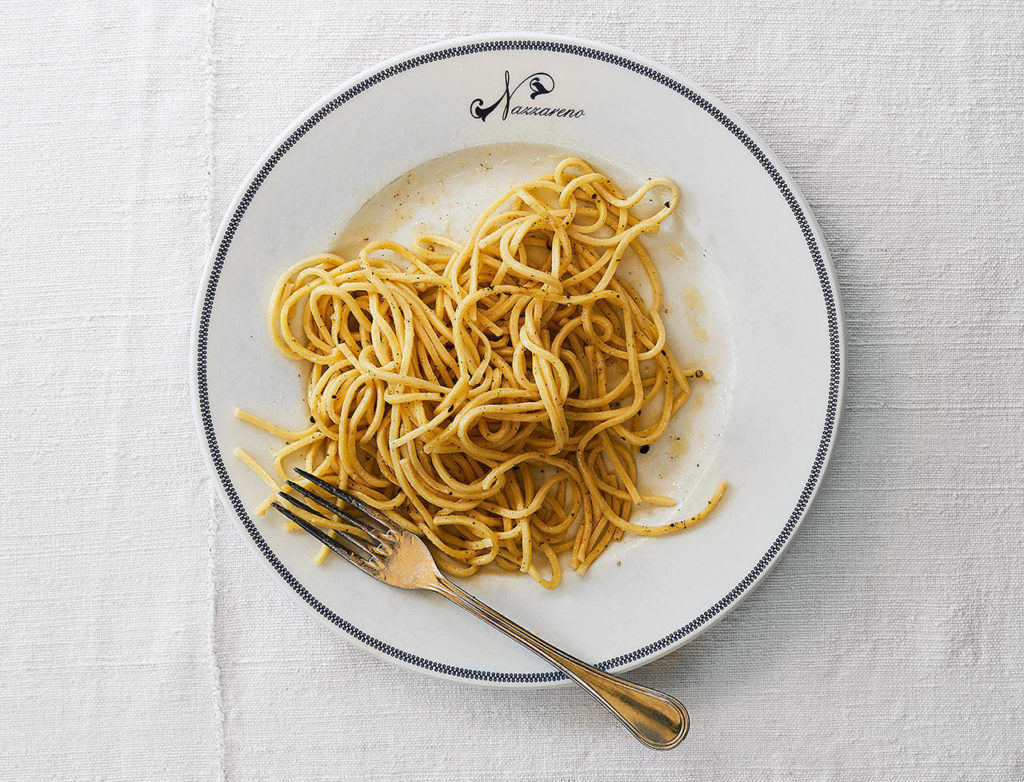 Spaghetti with pecorino Romano and black pepper is a master Italian dish you can nail. (Photo by Laurie Frankel)
