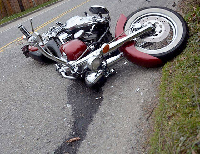 Two motorcycle riders were hurt in a crash Wednesday east of Everett. (Snohomish County Sheriff’s Office)