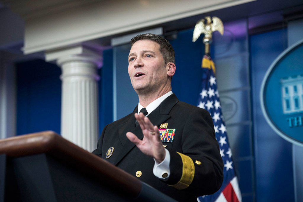 Rear Adm. Ronny Jackson, the president’s personal physician, is to replace David Shulkin as Veterans Affairs secretary. (Jabin Botsford / Washington Post)
