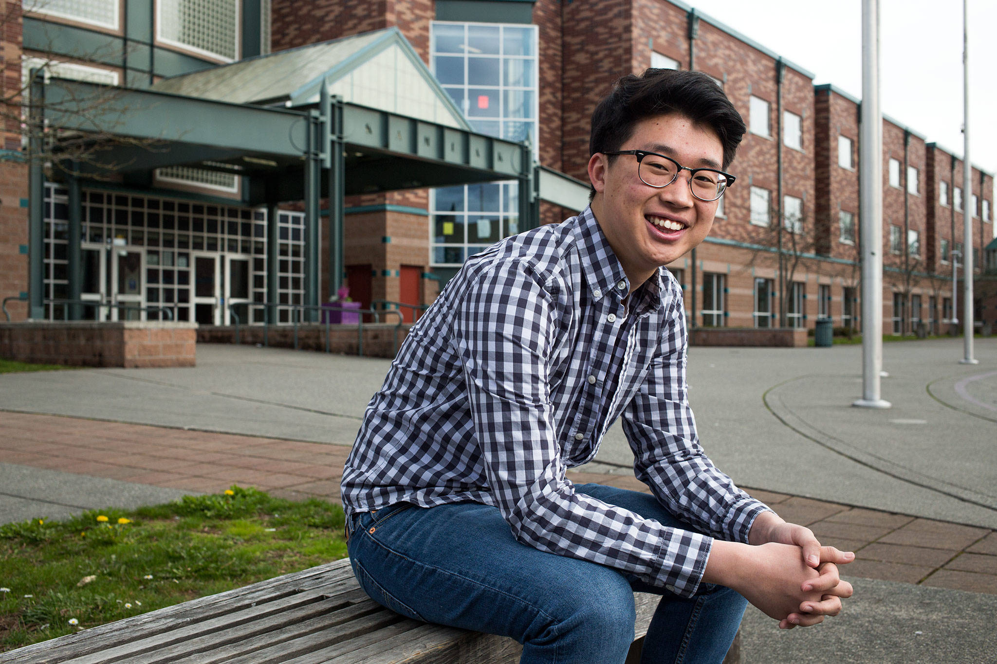 Kamiak High junior Andrew Shin earned a top score of 1600 on his SAT test. (Andy Bronson / The Herald)