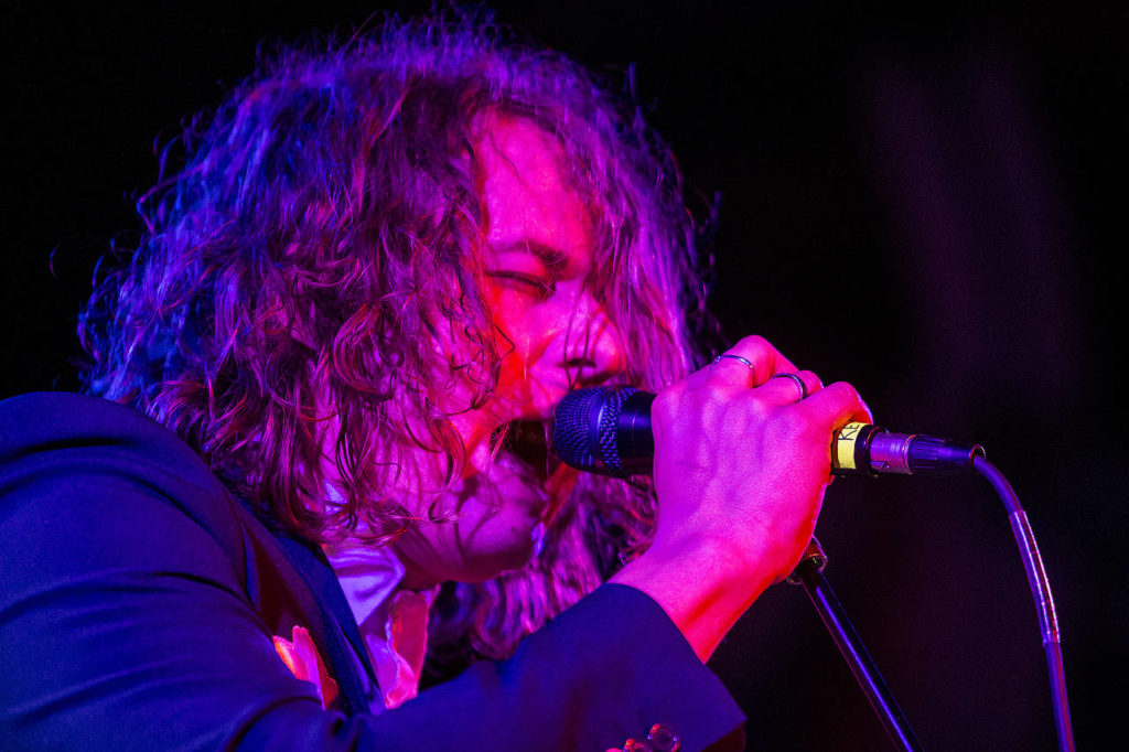 Kevin Morby performs at the Historic Everett Theatre as part of the Fisherman’s Village Music Festival in downtown Everett on Saturday, March 31. (Ian Terry / The Herald)
