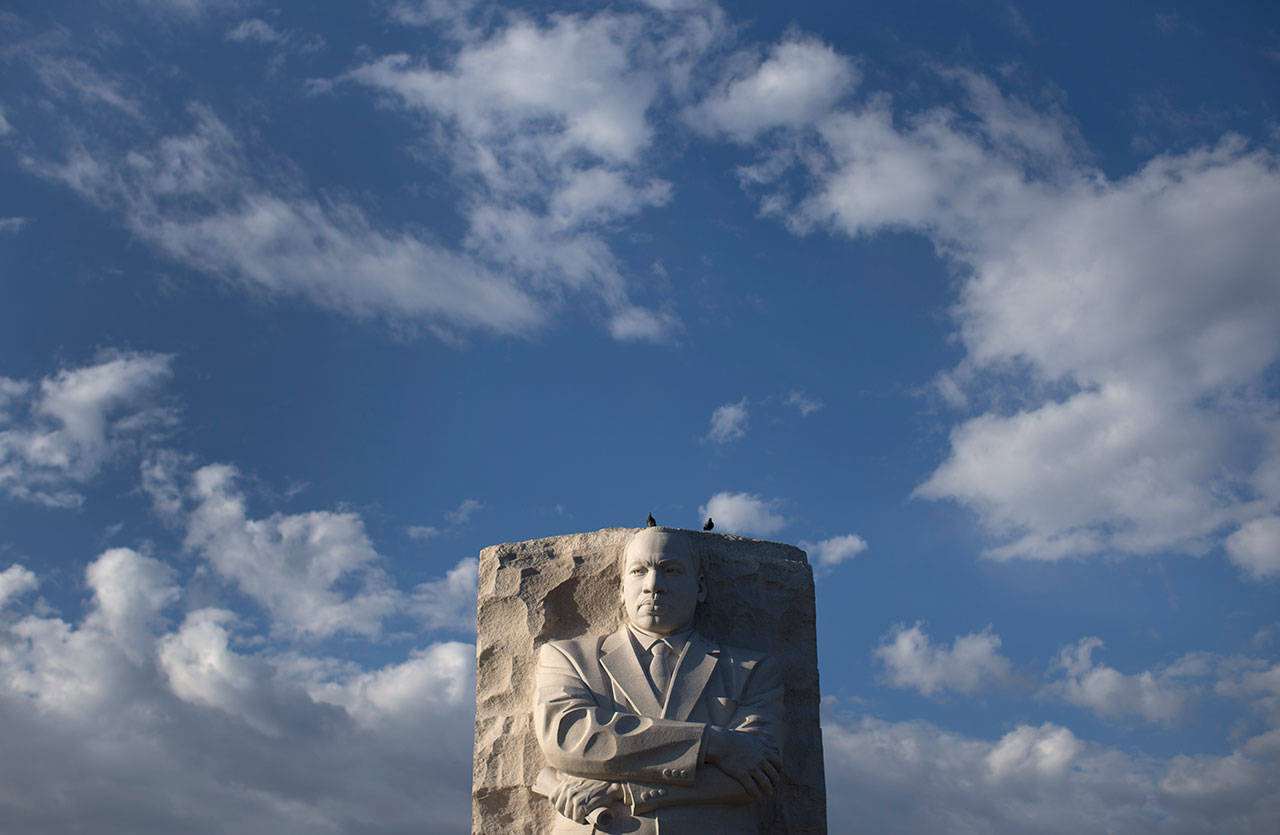 The Martin Luther King Jr. Memorial in Washington, D.C., is shown on a fall afternoon in 2014. King was assassinated April 4, 1968 at the Lorraine Motel in Memphis, Tennessee. (Carolyn Kaster/Associated Press file photo)