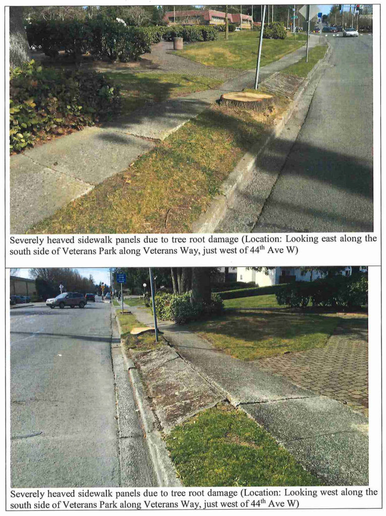 Budgeting for sidewalk improvements is one piece of the discussion about how much tax revenue is allocated for road projects in Lynnwood. (Lynnwood Transportation Benefit District)
