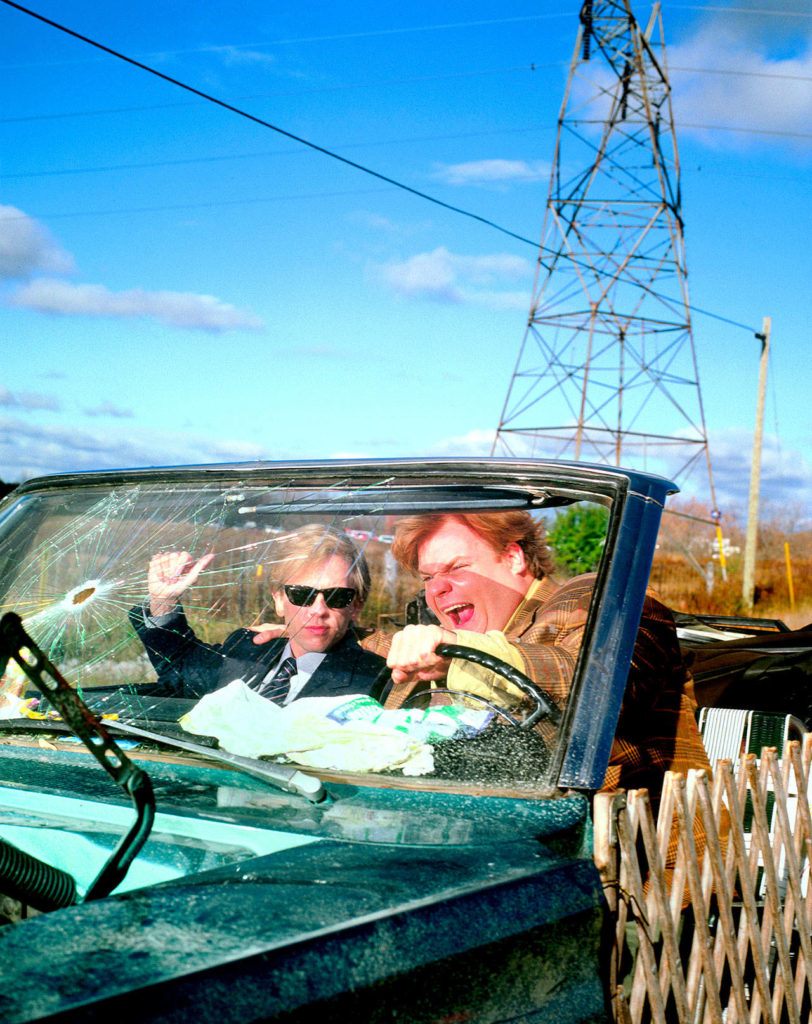 The late Chris Farley was a very funny fat guy in a little cooooooat in “Tommy Boy.” (Paramount)
