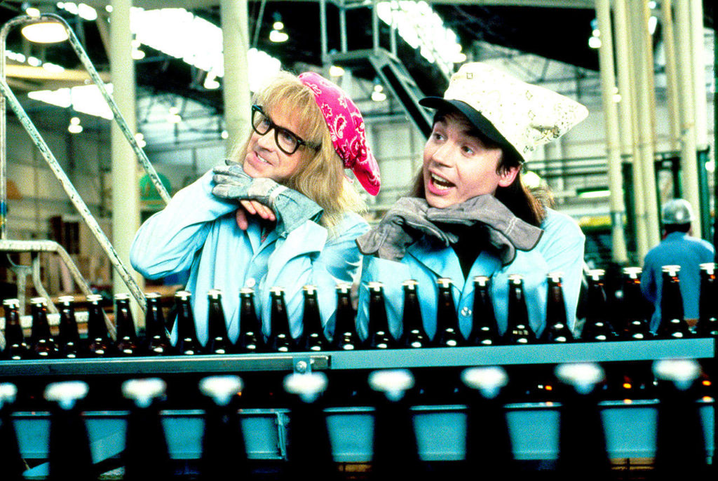 Paramount
Dana Carvey (left) and Mike Myers in “Wayne’s World,” the 1992 comedy that coined such catchphrases as “Schwing!”
