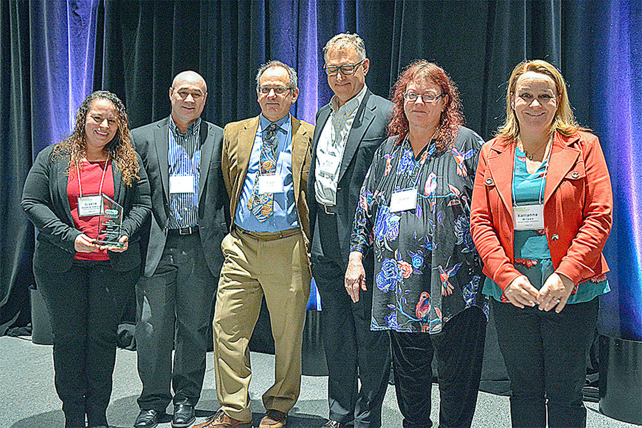 The Verdant Health Commission issued four awards to community members and organizations at the Verdant Healthier Community Conference on March 12 in Lynnwood. The Outstanding Community Advocate Award went to Giselle Zapata-Garcia (left) of Latinos Promoting Good Health. (Contributed photo)