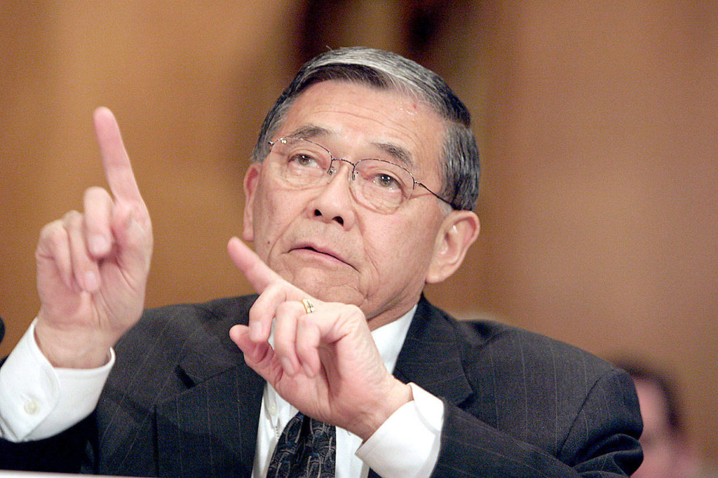 The Japanese American community had long suspected the Census Bureau of playing a role in the push to banish 120,000 Japanese Americans into nearly a dozen internment camps following the bombing of Pearl Harbor on Dec. 7, 1941, according to former commerce secretary Norman Mineta. (David Scull/Bloomberg).
