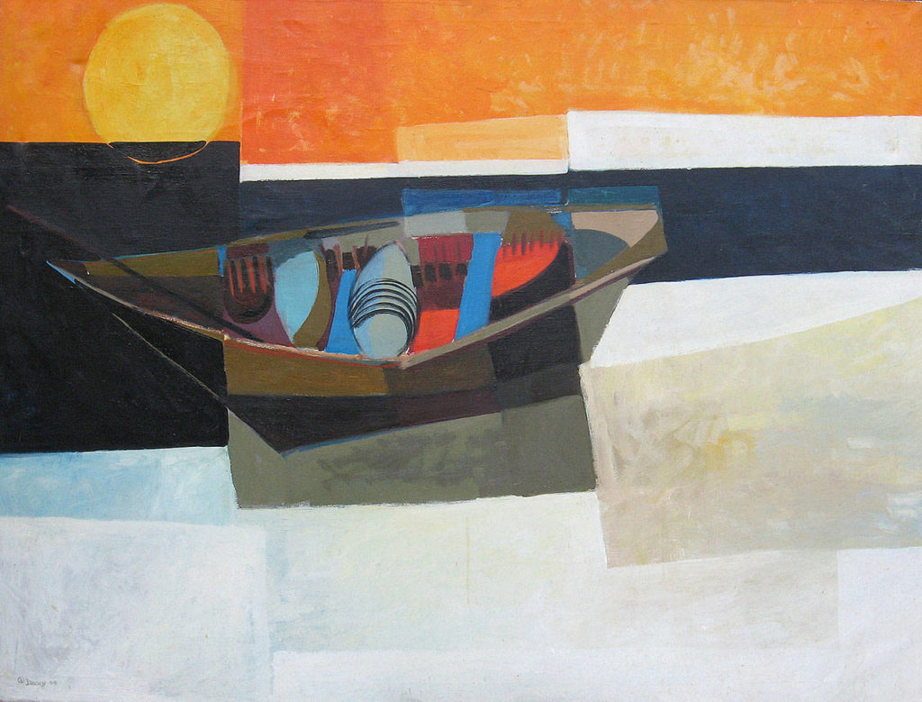 Danny Pierce’s work at Cascadia Art Museum includes two from the 1960s. This one is titled “Umiak.”
