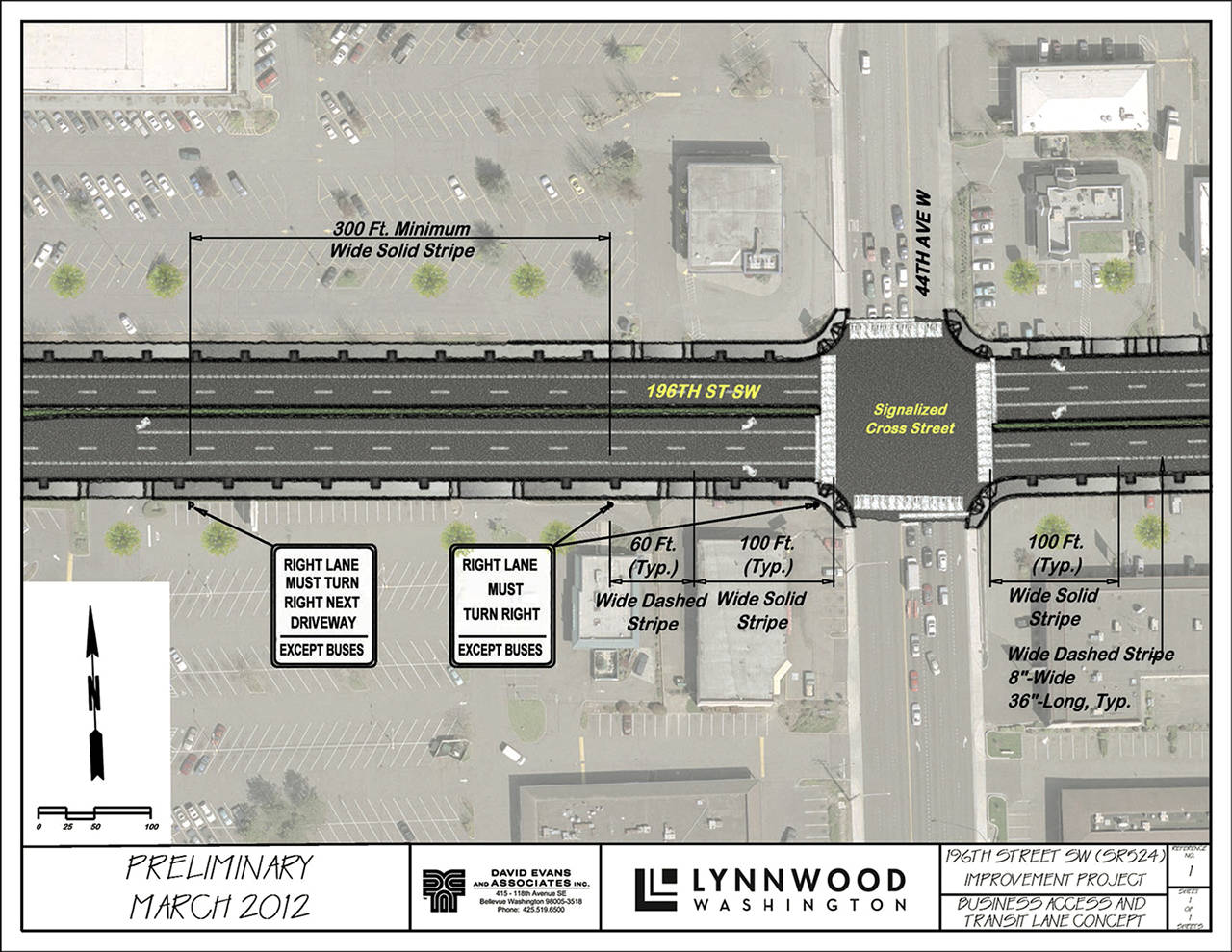 City of Lynnwood                                The city of Lynnwood plans to overhaul 196th Street SW, adding lanes and aiming for a more “downtown” feel.
