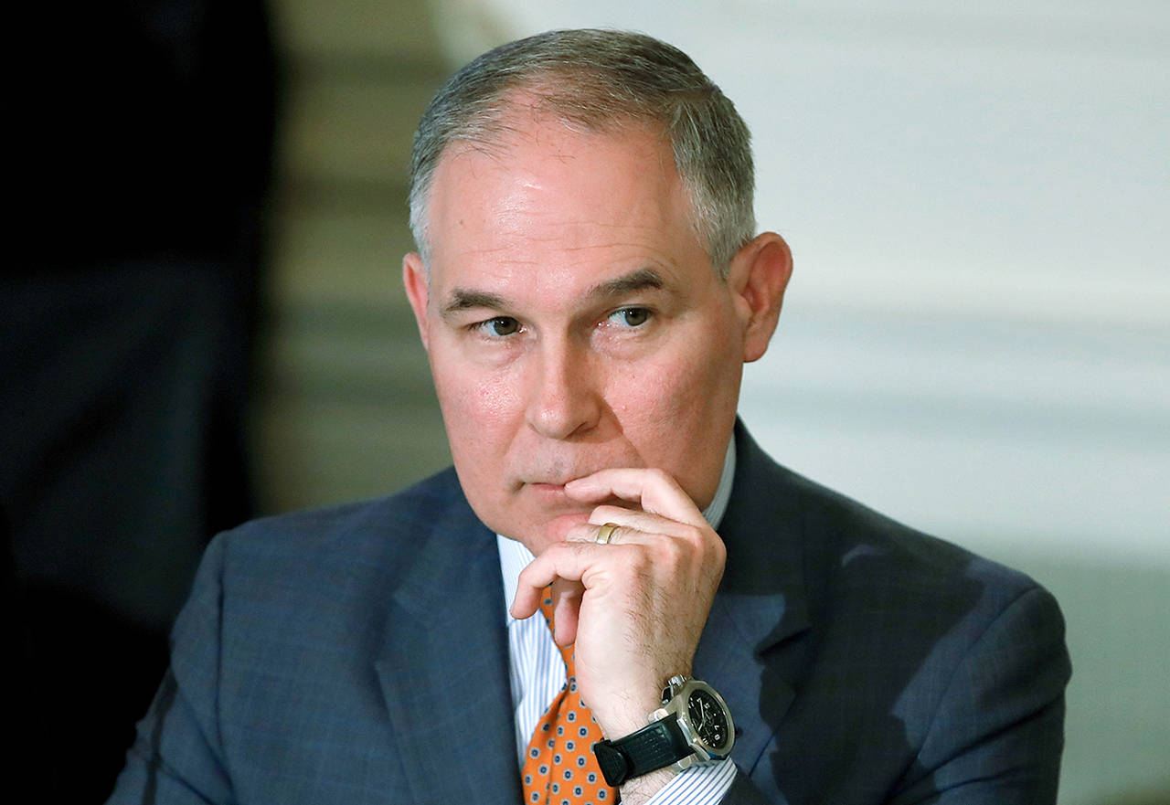 In this Feb. 12 photo, Environmental Protection Agency Administrator Scott Pruitt attends a meeting at the White House in Washington. (AP Photo/Carolyn Kaster)