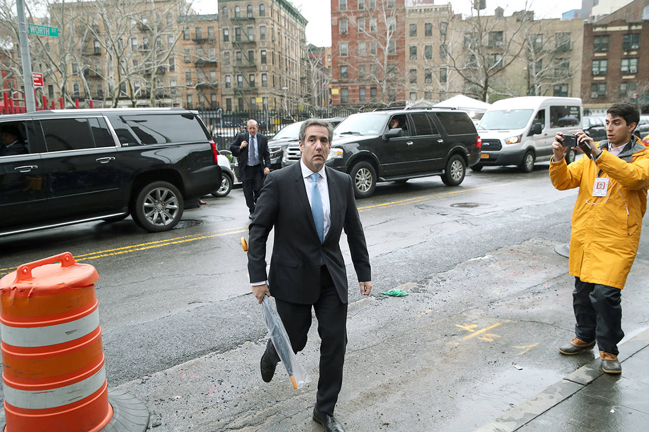 Michael Cohen, President Donald Trump’s personal attorney, arrives at federal court Monday in New York. (AP Photo/Mary Altaffer)