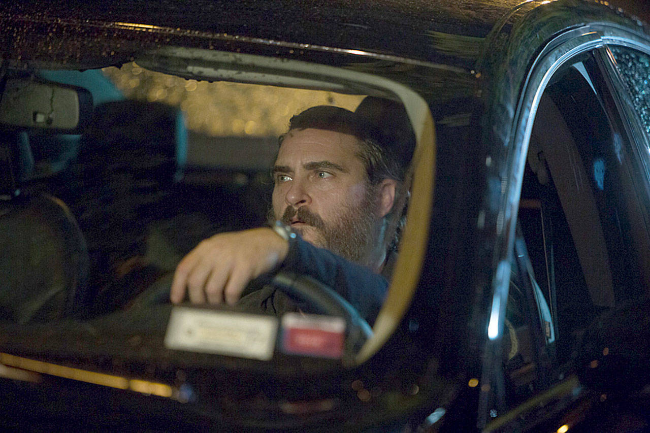 The eccentric actor Joaquin Phoenix plays an angsty assassin with questionable grooming in “You Were Never Really Here.” (Amazon Studios)