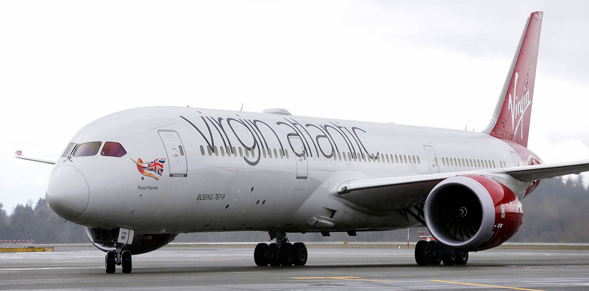 A Virgin Atlantic Boeing 787-9 after a flight from London to Seattle last year at Seattle-Tacoma International Airport. (AP Photo/Ted S. Warren)