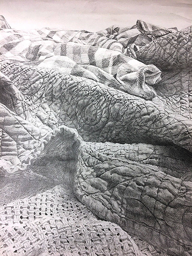 Monroe High School junior Liana Lobchinskiy was awarded a gold medal for her drawing “Messy Bed” in the national Scholastic Art & Writing Awards competition.