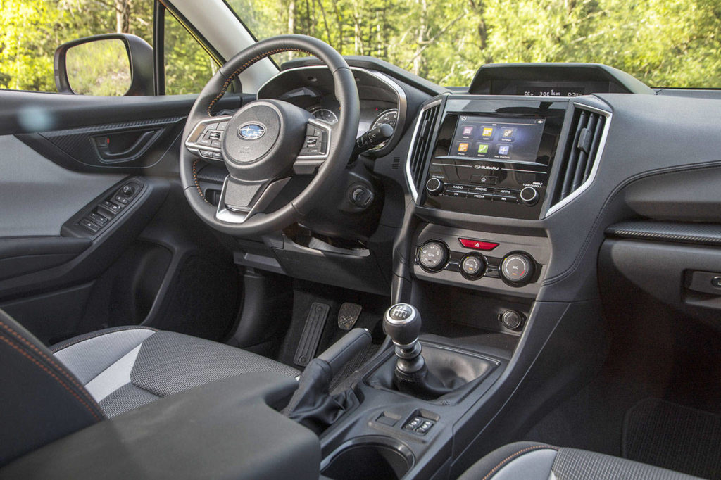 Subaru’s Starlink multimedia system with Android Auto and Apple CarPlay is a new feature of the Crosstrek compact SUV for 2018. (Manufacturer photo)
