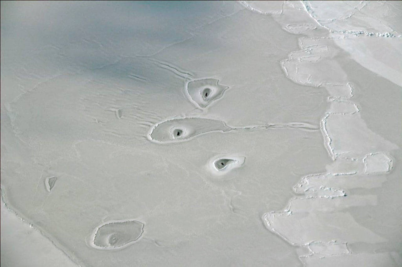 NASA has no idea what is causing some mysterious ice holes in arctic sea ice. (NASA)