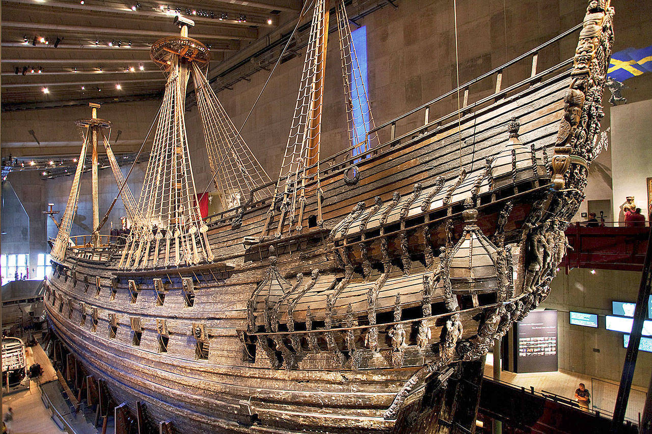 Built in 1628, the Vasa, decorated with hundreds of wooden statues, was supposed to show the power of Sweden’s king. Instead, the top-heavy ship capsized and sank on its maiden voyage. (Dominic Arizona Bonuccelli / Rick Steves’ Europe)
