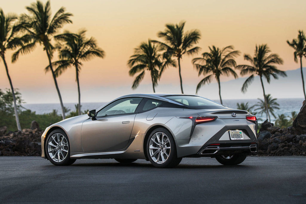 The showy, heavy and midsize Lexus LC 500 high-performance luxury coupe is an ideal grand tourer. (Manufacturer photo)

