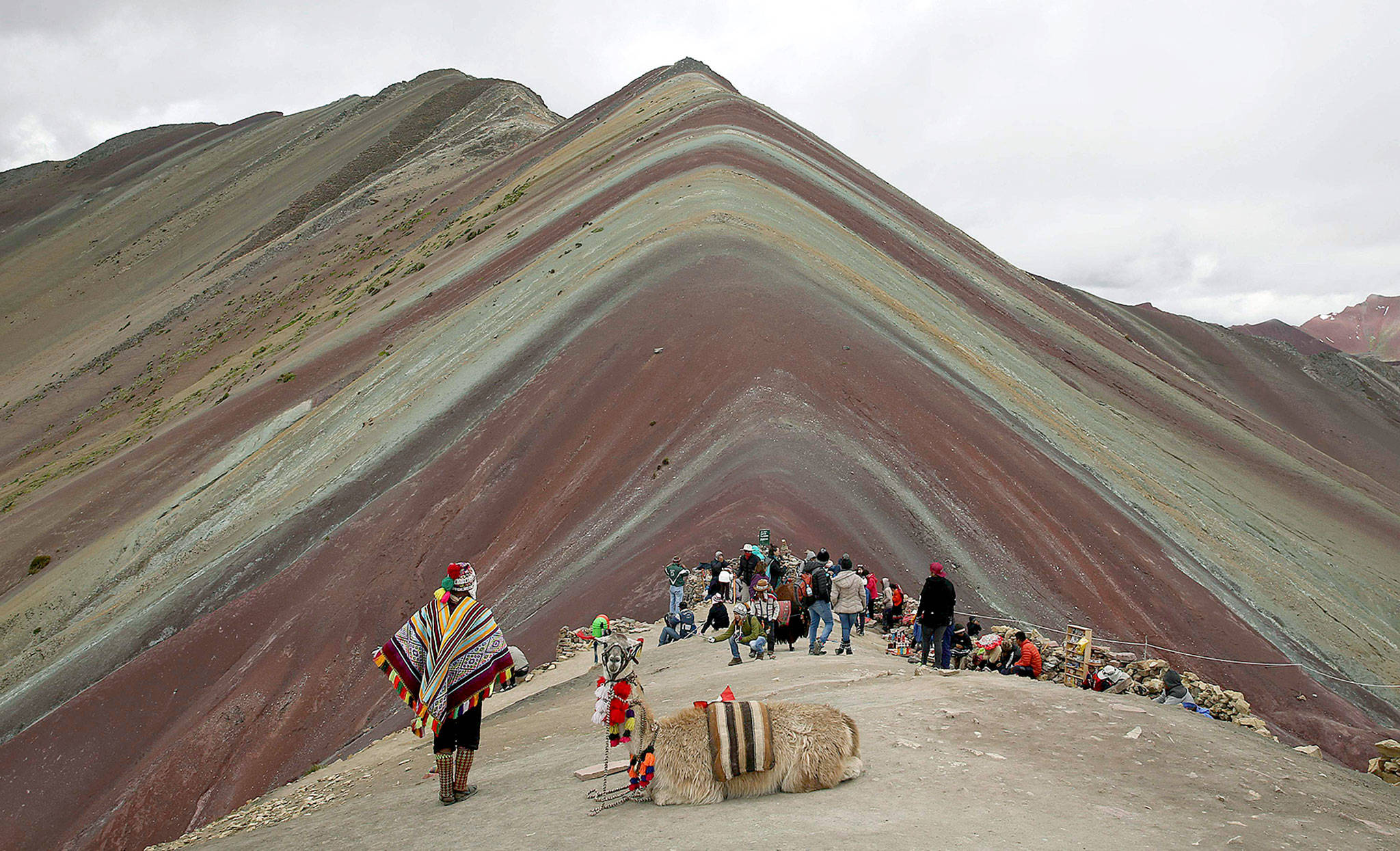 Rainbow Mountain in Pitumarca, Peru. (AP Photo/Martin Mejia)