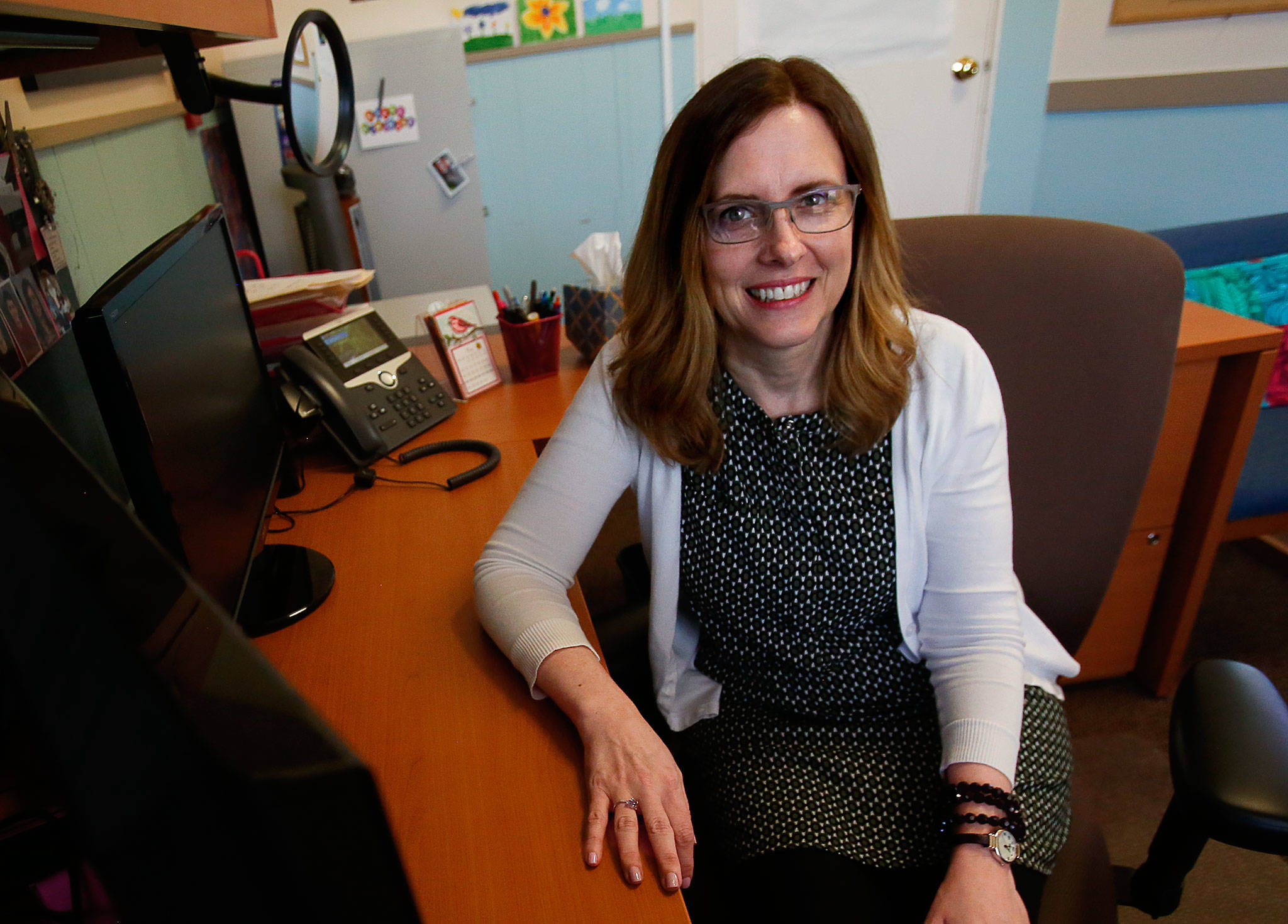 Diana Beal, with Compass Health, trains others to help young people in mental health crises. (Dan Bates / The Herald)