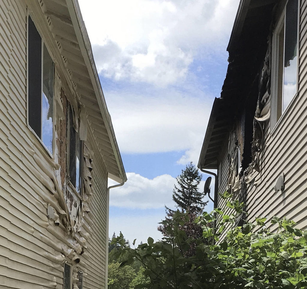 One man received minor injuries trying to put out a fire Wednesday afternoon at his home in Bothell. (Snohomish County Fire)
