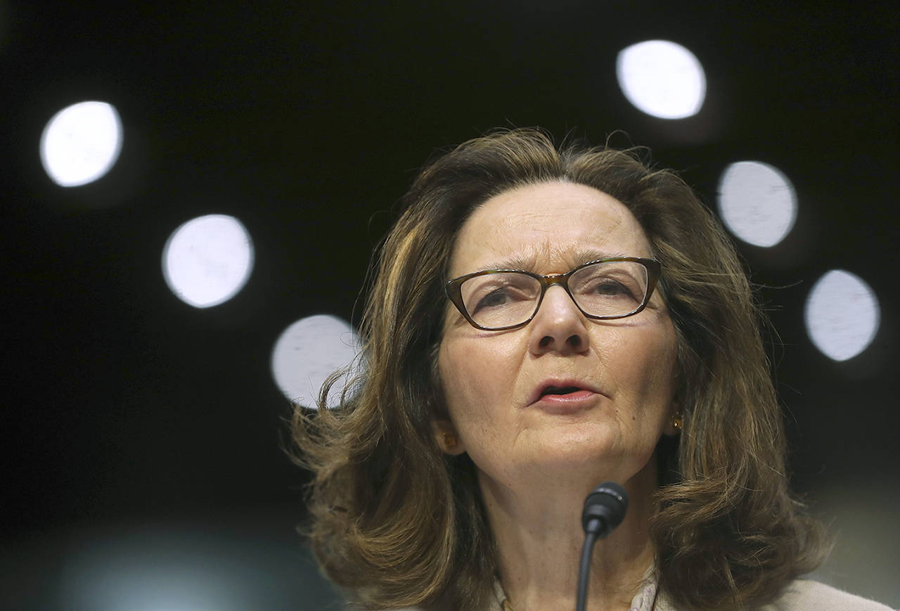 CIA nominee Gina Haspel testifies during a confirmation hearing of the Senate Intelligence Committee, on Capitol Hill in Washington on May 9. (AP Photo/Pablo Martinez Monsivais)