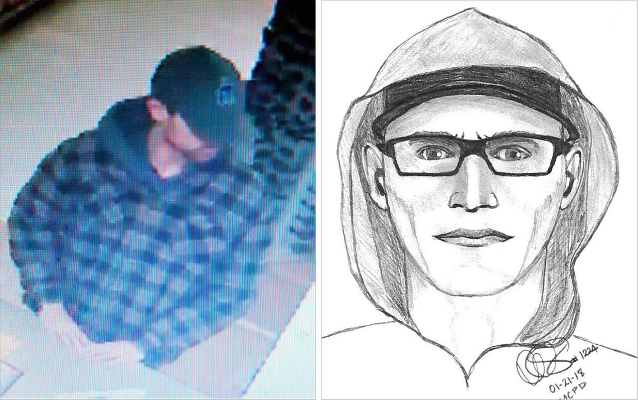 This man was sought in connection with robberies at pharmacies in Bothell, Lynnwood and Mill Creek. Police say they have made an arrest. (Mill Creek Police Department)