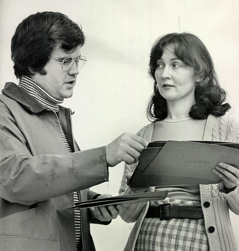 David Dilgard and Margaret Riddle in 1975, two years before they started working at the Everett Public Library

