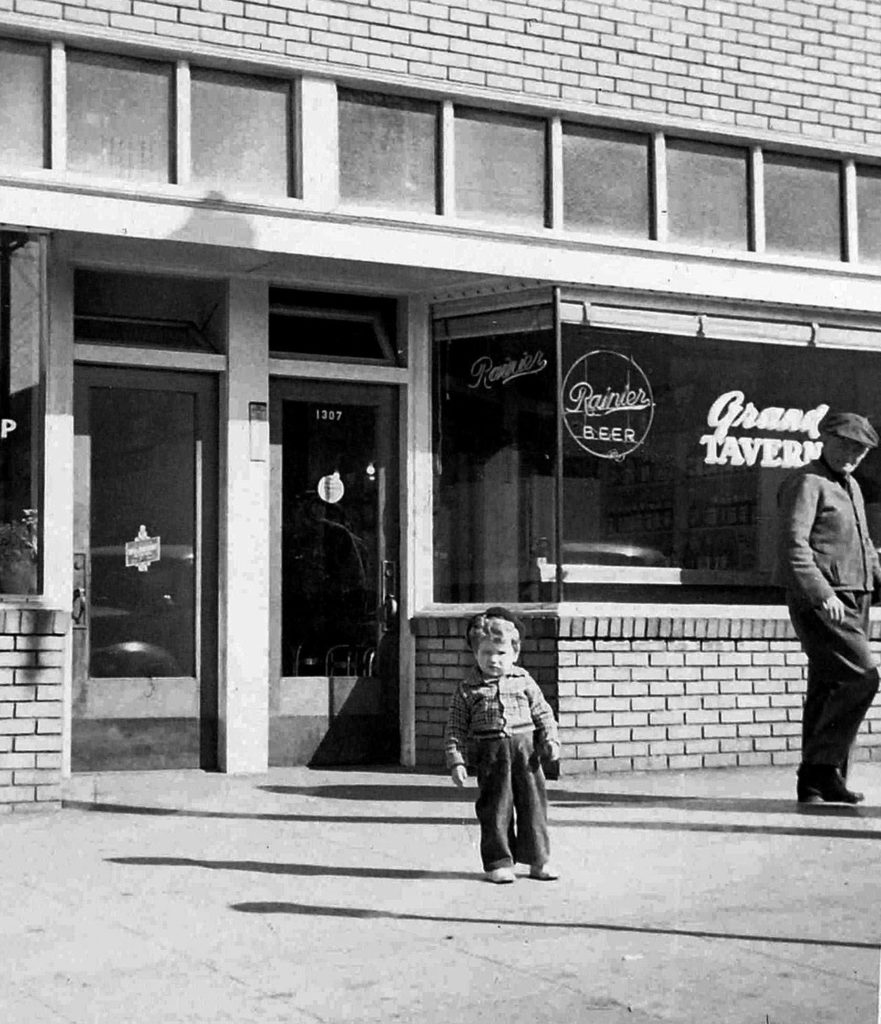David Dilgard in front of the Grand Tavern in 1947. The Everett librarian’s interest in the Everett Massacre began as a child. His grandfather would sing him Wobbly songs. (Photo courtesy David Dilgard)
