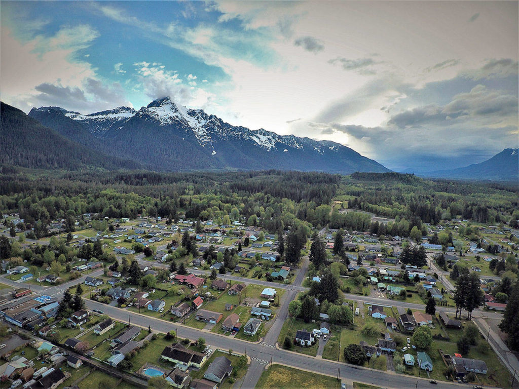 By Stephen J. Monchak, June 2017: Whitehorse Mountain and Darrington, Washington. Monchak said he took the spectacular photo with a Mavic Pro drone at 380 feet.
