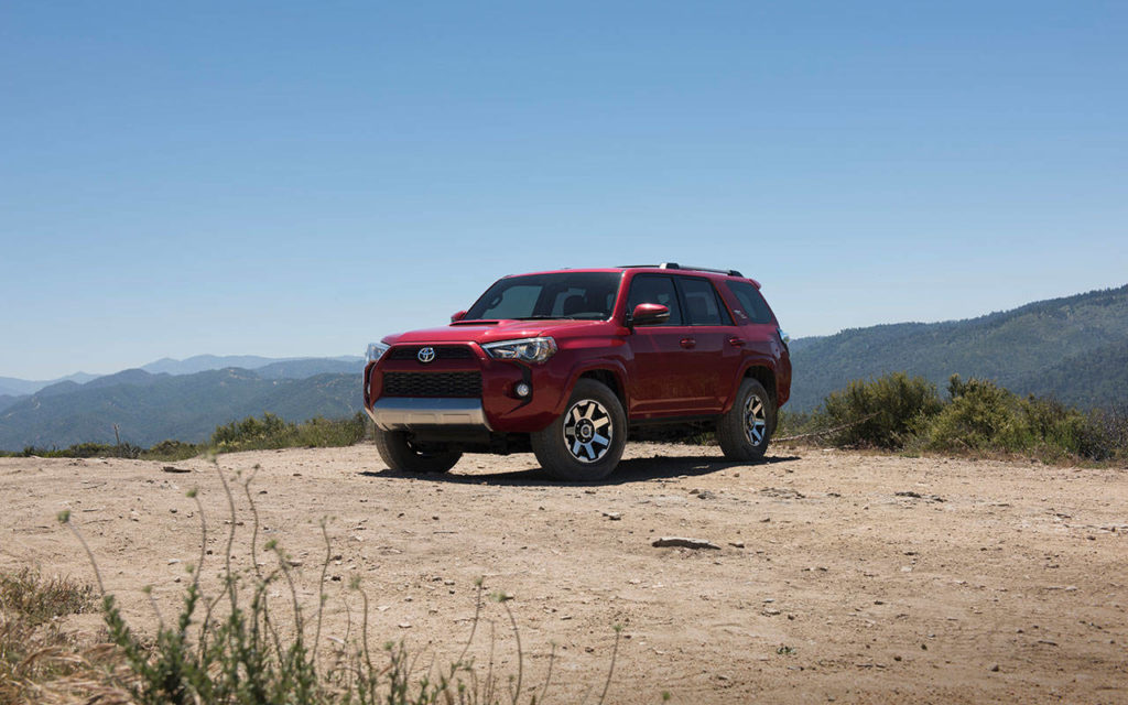 The 2018 Toyota 4Runner is available in six different trim levels, ranging from the SR5 to the Limited, with Toyota Racing Development Off-Road models in between. (Manufacturer photo)
