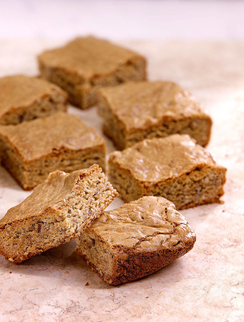 Blondies, also known as butterscotch brownies, are made with molasses-y brown sugar. (Tom Wallace/Minneapolis Star Tribune)
