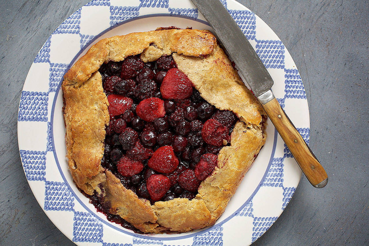 This mixed-berry galette is essentially an open-faced, seasonal fruit pie. (Photo by Deb Lindsey for The Washington Post)