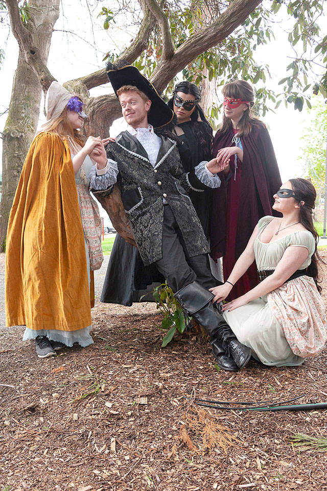 Everett Community College students Rebecca Cunningham (far left), Mathew Horsley, Sonja Kinzer, Laura David and Samantha Tonn are performing “Don Juan” June 1, 2, 3, 7, 8 and 9 on campus at Baker Hall. (Everett Community College)