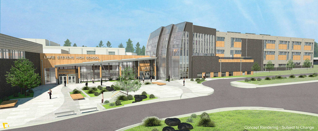 Voters in 2016 approved a $116 million bond for the Lake Stevens High School overhaul and a new elementary and preschool. (Lake Stevens School District)
